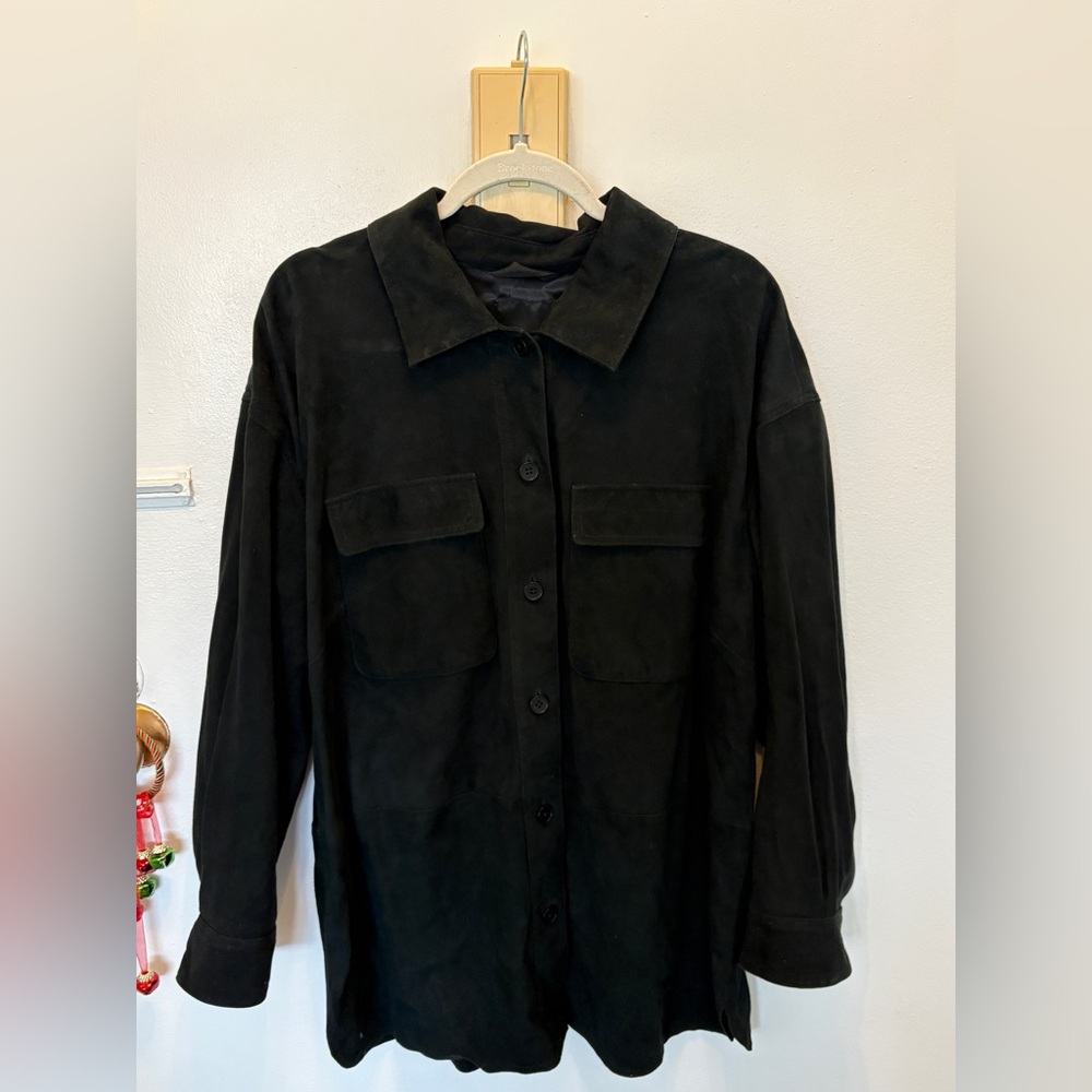 Banana Republic Black Suede Shirt